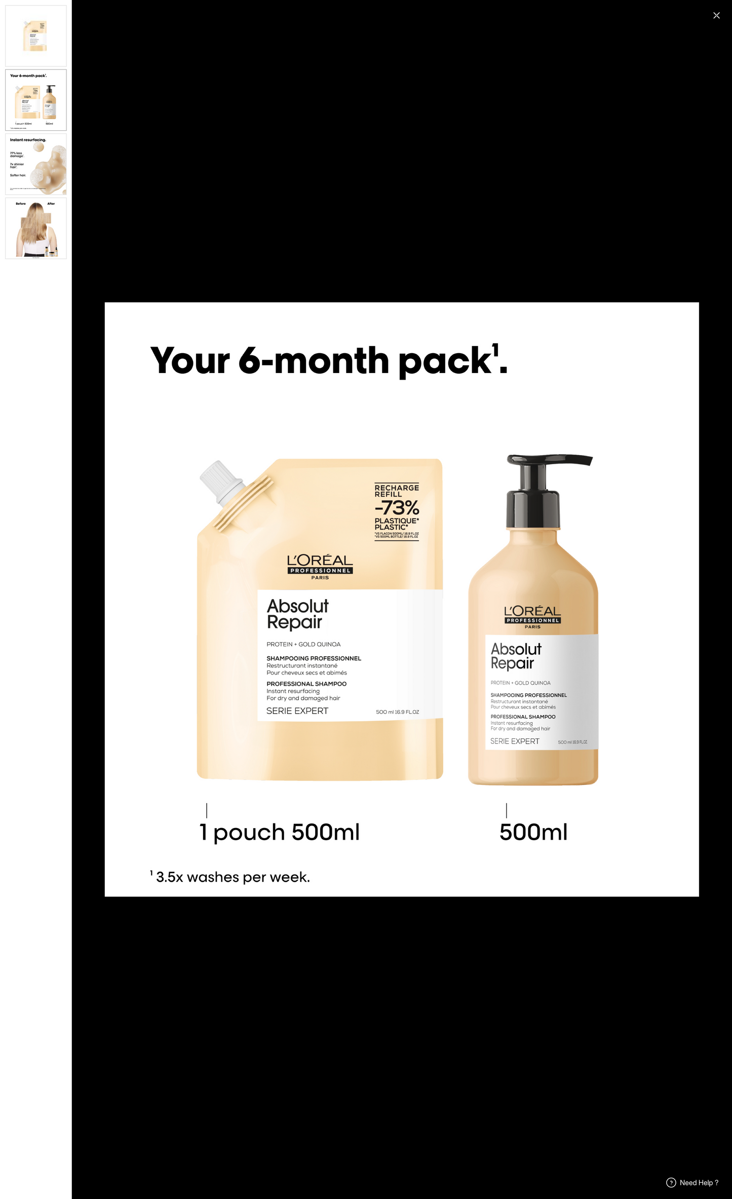 LP Absolut Repair Shampoo Refill Pouch 500ml